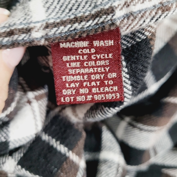 Cotton Works Plaid Flannel Western Pearl Snaps Size Large Unisex Heavyweight - Picture 8 of 9